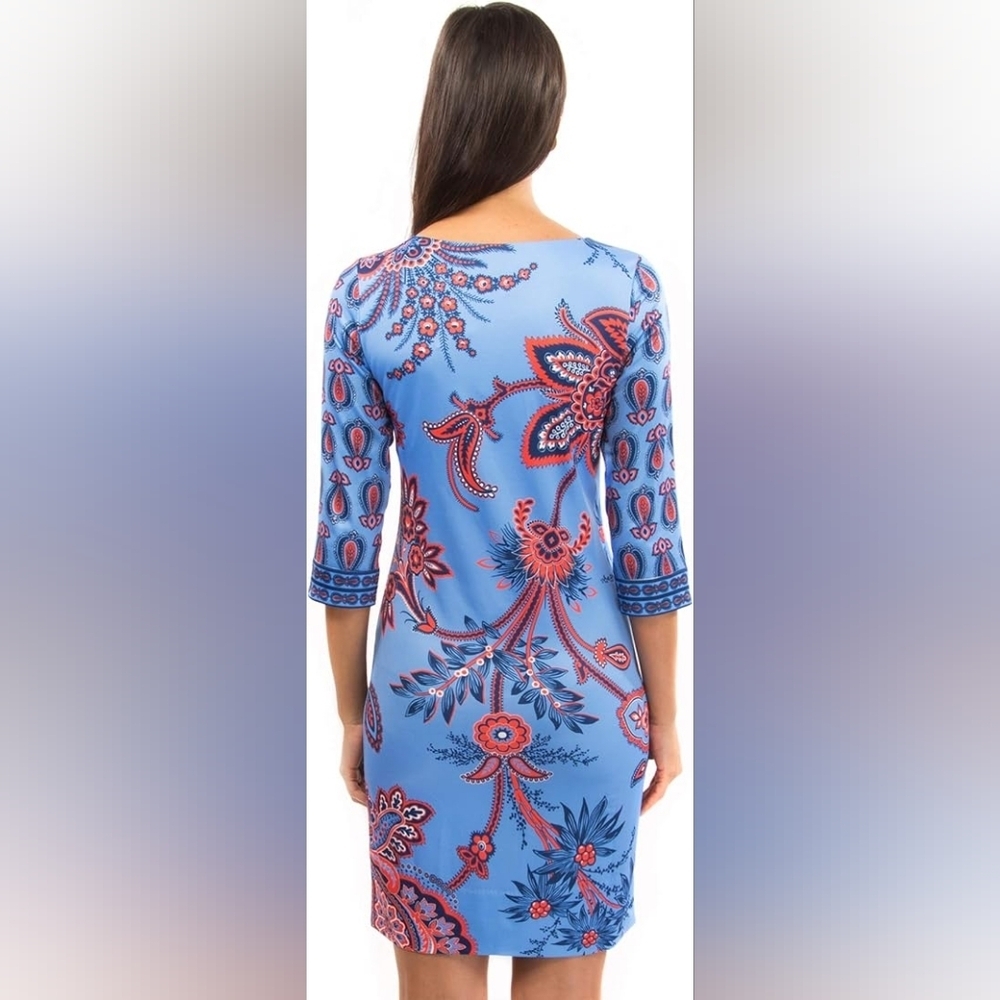 Gretchen Scott sz large blue navy red dress new - Picture 9 of 9